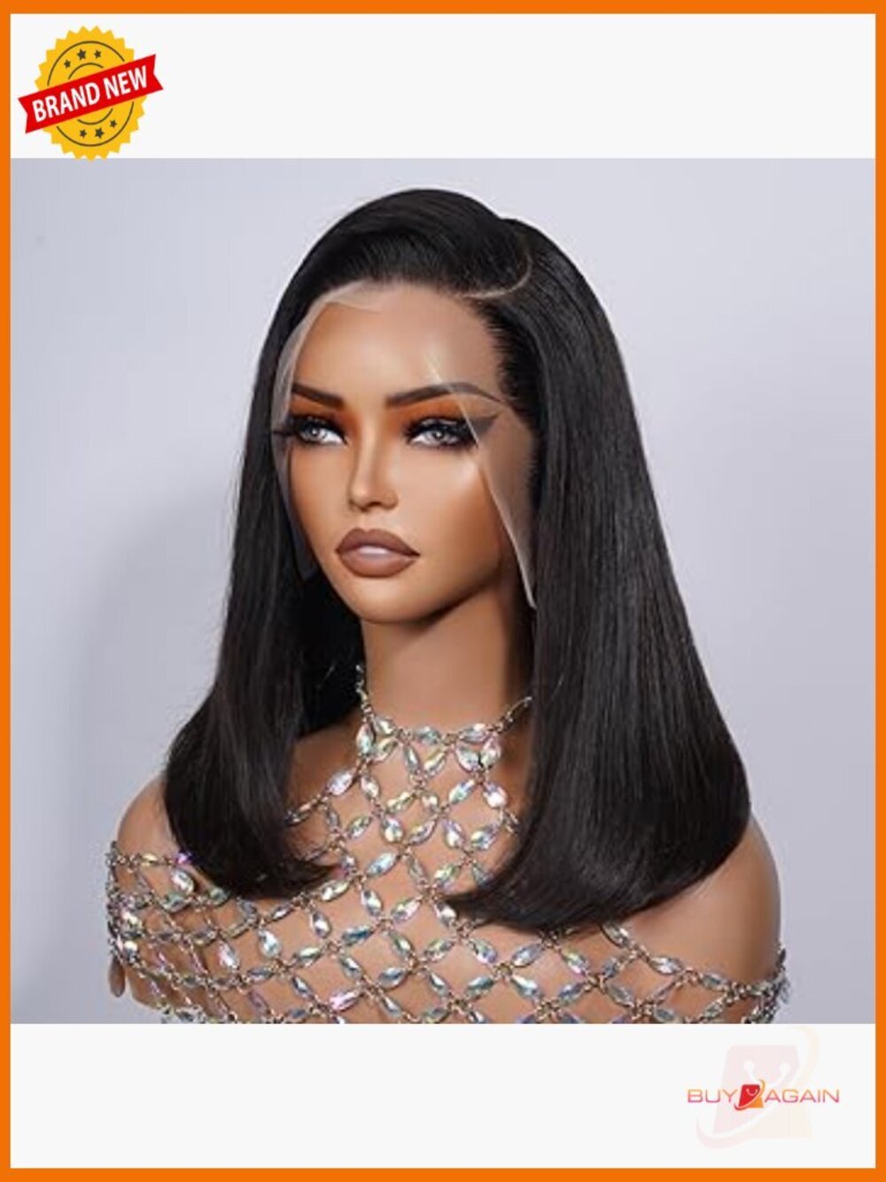 13x4 Lace Front Bob Wig Human Hair Straight Short Bob 180 Density 16 Inch